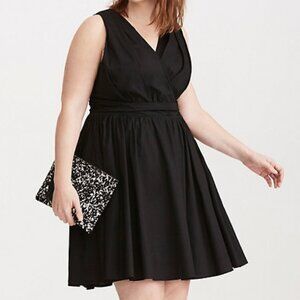 TORRID GOTH ROCKABILLY PIN UP  BLACK 80'S STYLE SKATER DRESS CRUISE 18 20 XXL